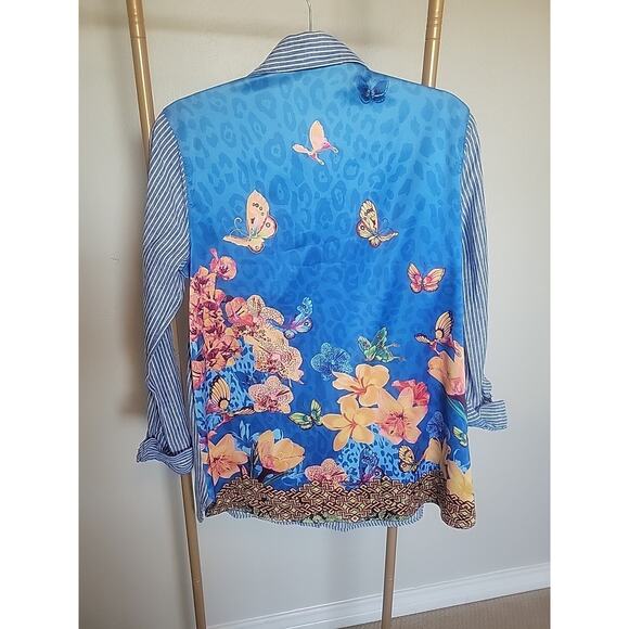 Multiples Women's Button Up Size XS Floral Butterfly Back - Picture 1 of 11